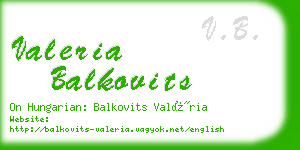 valeria balkovits business card